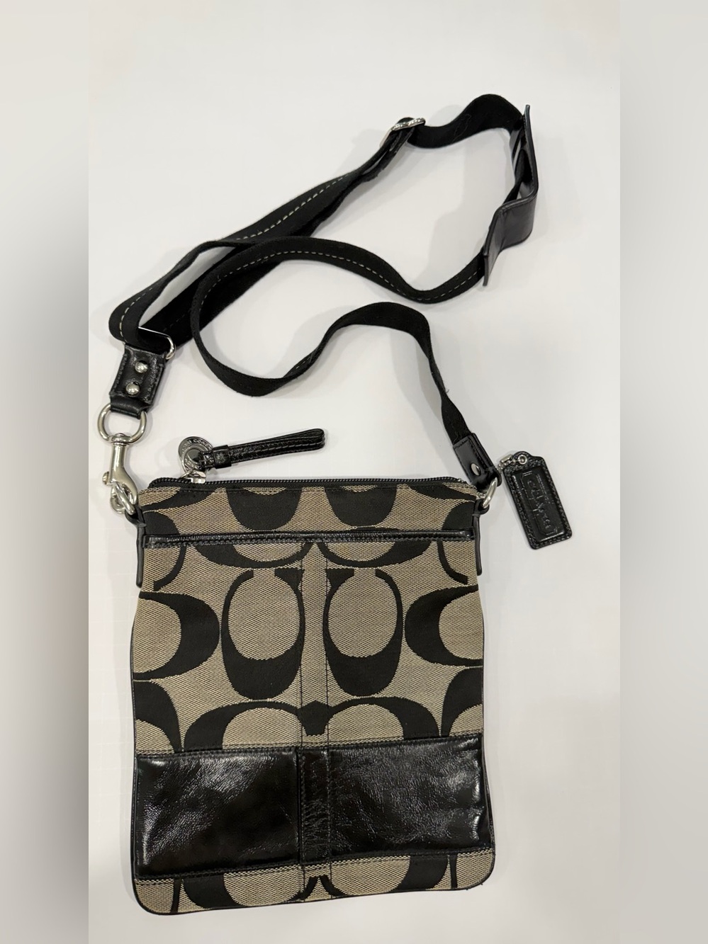 Coach Crossbody with Black and Tan Signature Print